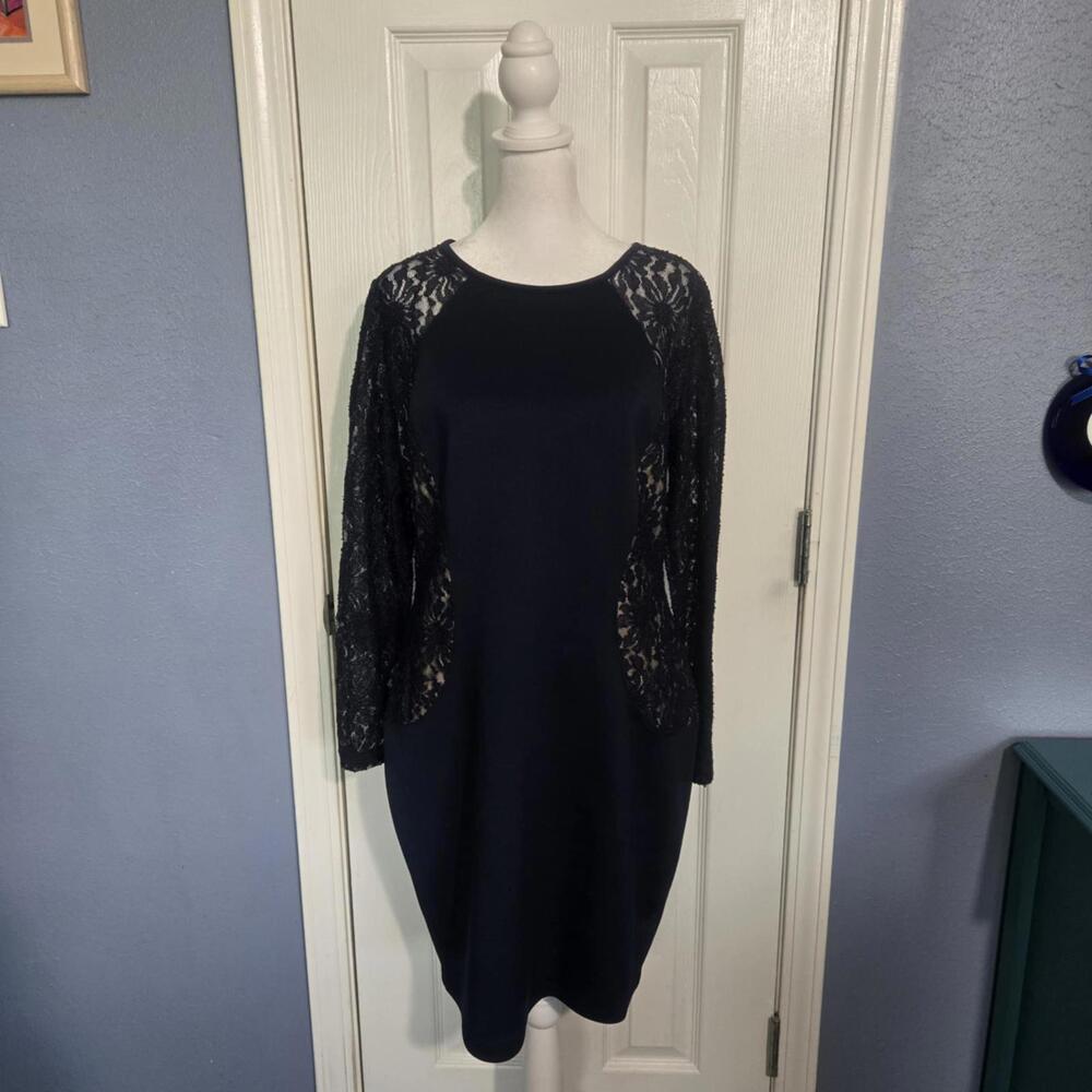 En Focus Women 12 Studio Navy Lace Bodycon Evening Cocktail Dress Sexy Fall